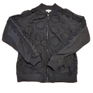 Opening Ceremony Women's XS Anglaise Broderie Lace Bomber Jacket Black